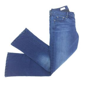 Gap Women's Skinny Boot Jeans Medium Wash Blue Sz 26/2 Stretch Mojave Wash Zip